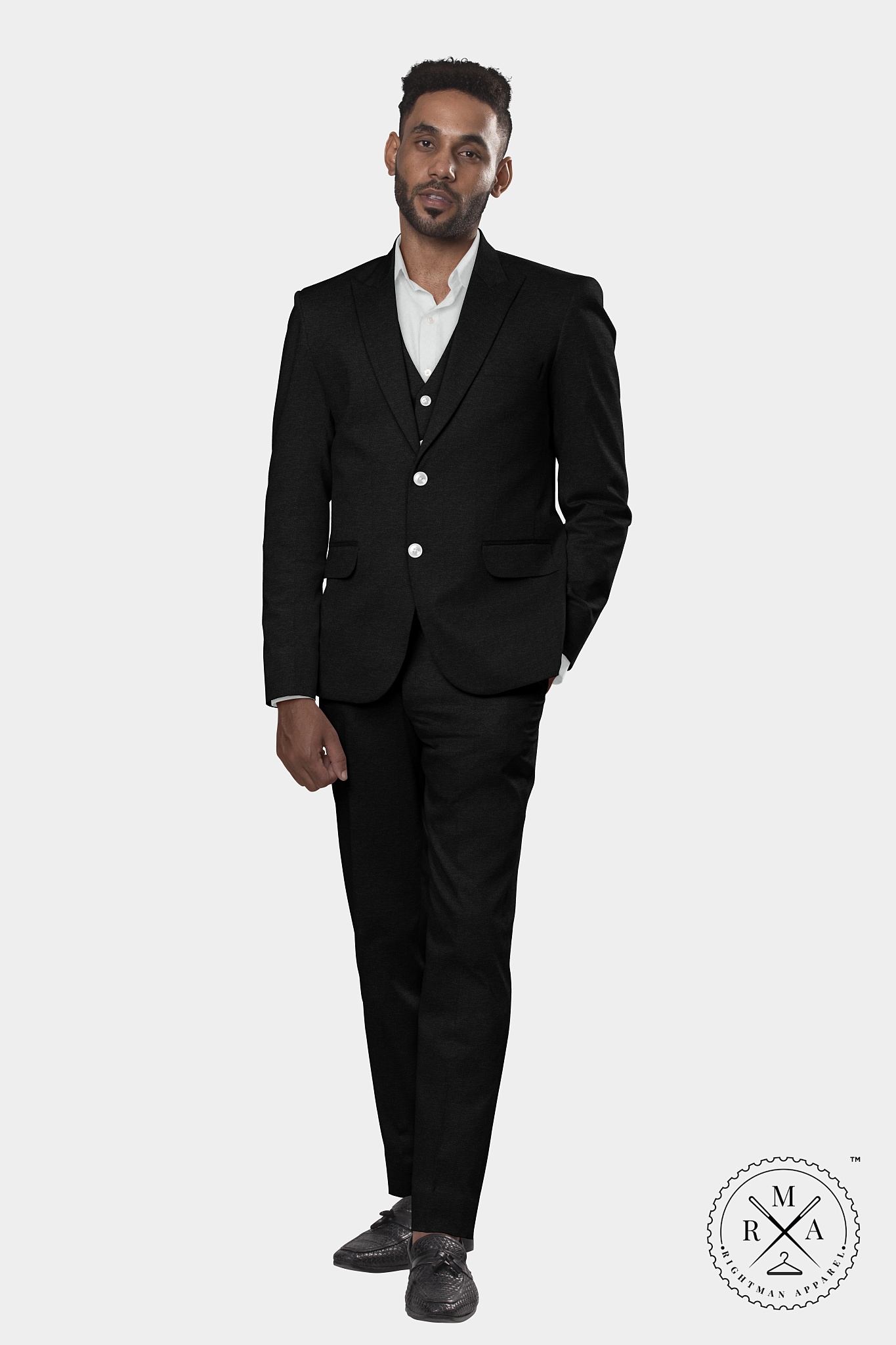 Black Velvet Three Piece Suit SU312